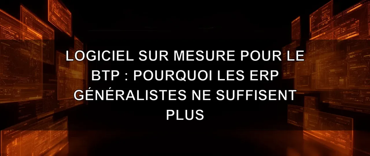 Logiciel sur mesure pour le BTP : pourquoi les ERP généralistes ne suffisent plus
